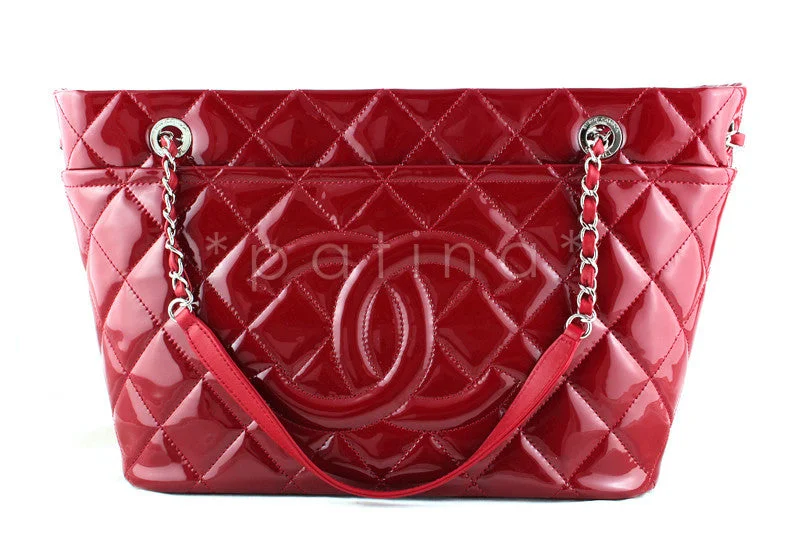 Chanel Quilted Leather Shoulder Bag for FashionistasChanel Red Patent Timeless Grand Shopping Tote GST Bag