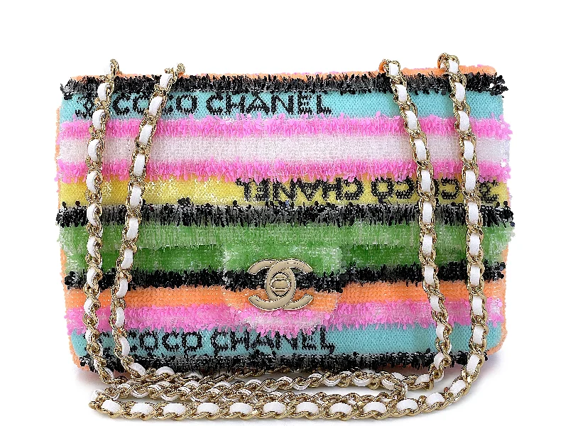 Chanel Small Crossbody Bag for TravelChanel Micro Rainbow Sequins Rectangular Mini Flap Bag GHW