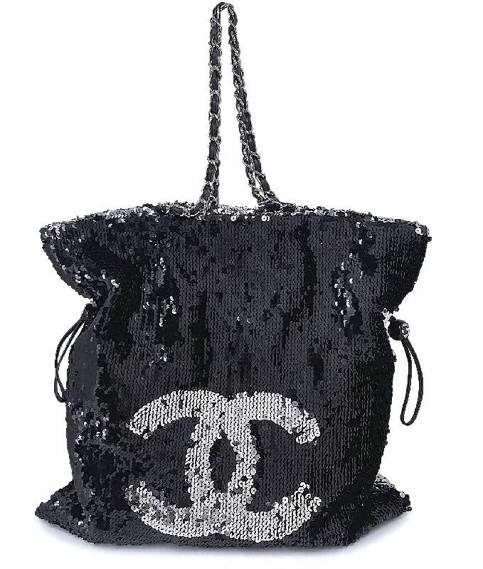 Chanel Designer Handbag with Unique DesignChanel 2008 Limited XL Summer Nights Reversible Sequin Tote Bag