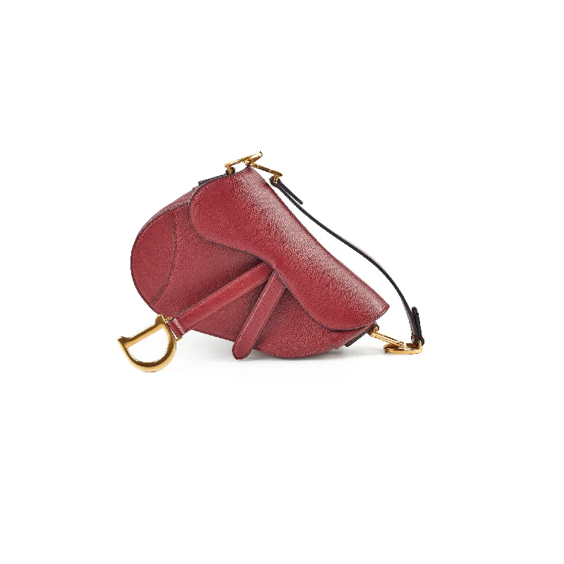 Christian Dior handbags with a detachable mirror for on - the - go touch - upsChristian Dior Mini Saddle Burgundy