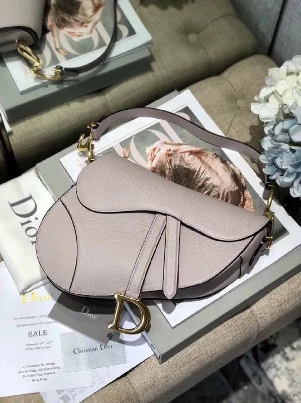 Christian Dior backpacks with a sleek, minimalist silhouetteChristian Dior Saddle Bag Grained Canvas Light Pink For Women