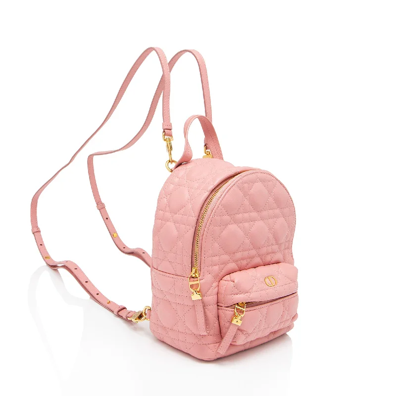 Stylish Christian Dior shoulder bags with a tassel - adorned zipperDior Lambskin Cannage Mini Backpack (j3hrX8)