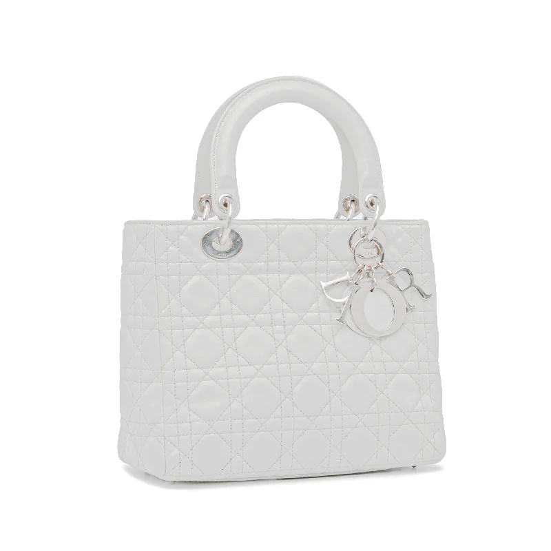 Christian Dior bags with a zip - top closure and multiple compartmentsDior Medium Lambskin Cannage Lady Dior (SHG-lMMCjI)