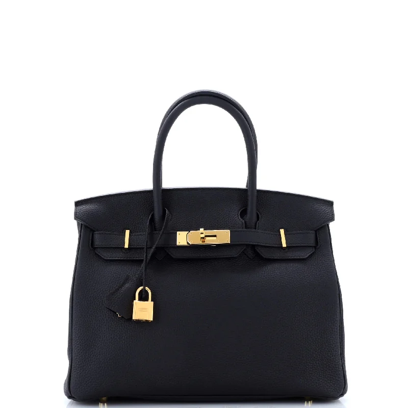 Birkin Handbag Noir Togo with Gold Hardware 30