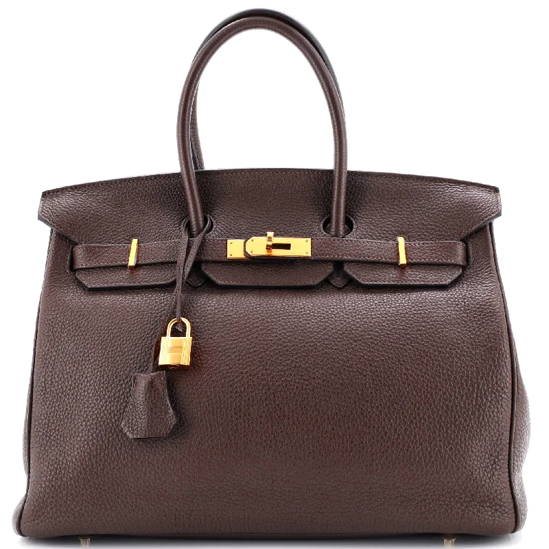 Birkin Handbag Chocolat Togo with Gold Hardware 35