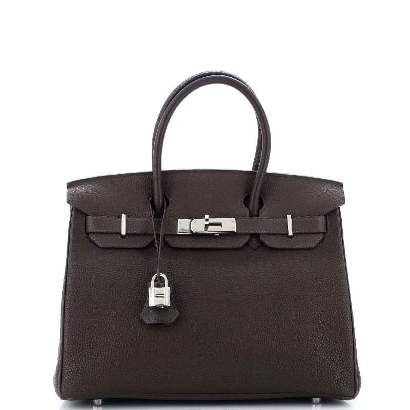 Birkin Handbag Chocolat Togo with Palladium Hardware 30