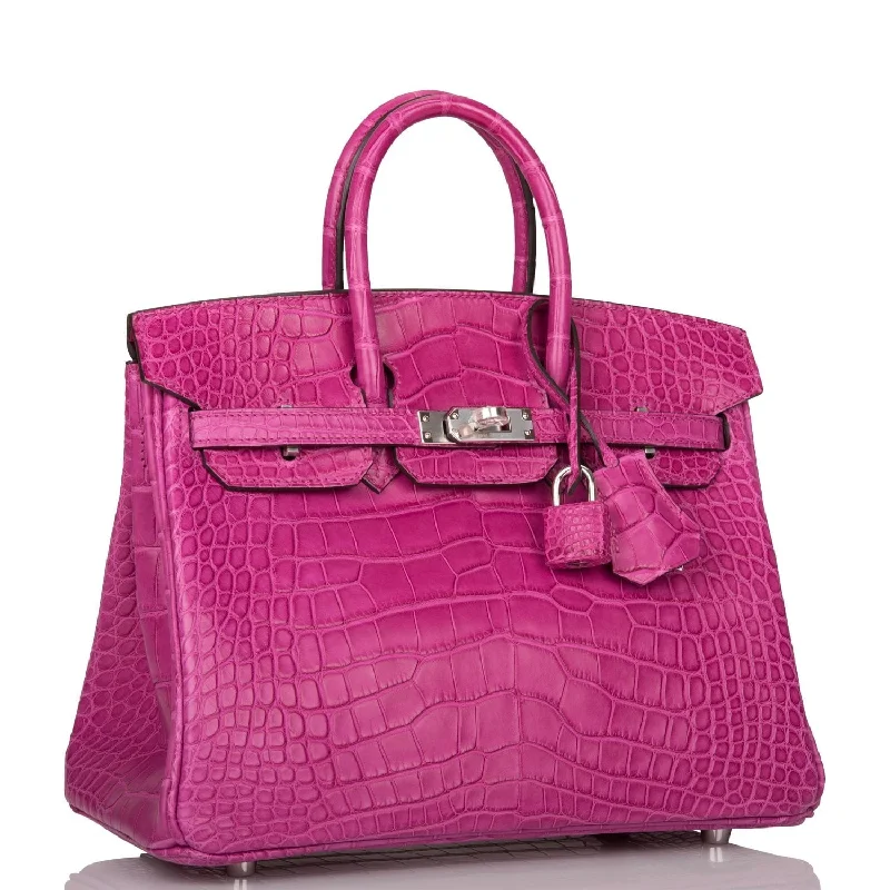 Hermes Birkin 25 Rose Scheherazade Matte Alligator Palladium Hardware