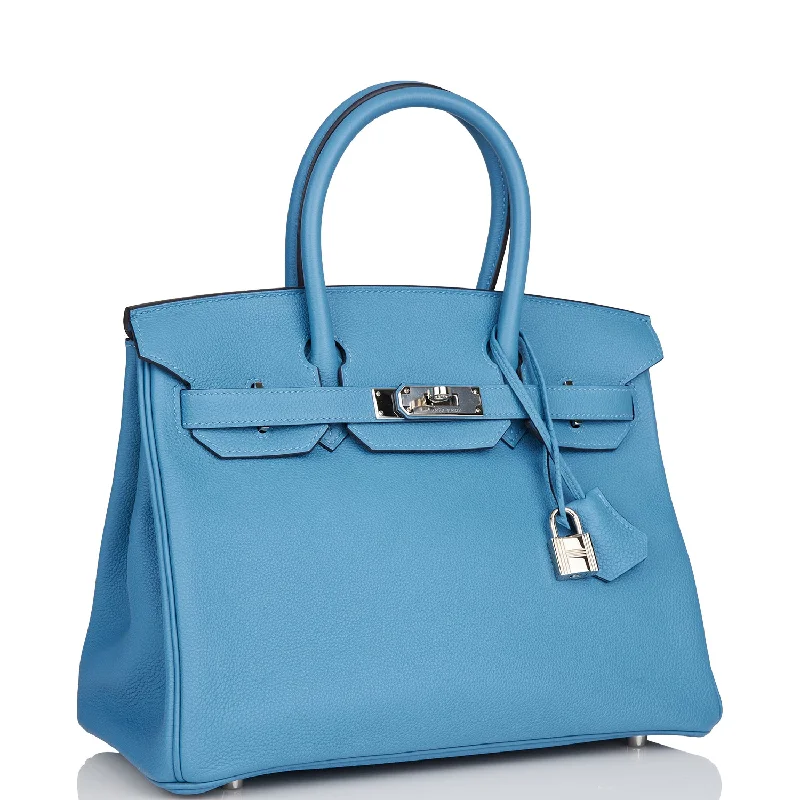 Hermes Birkin 30 Bleu Azur Togo Palladium Hardware