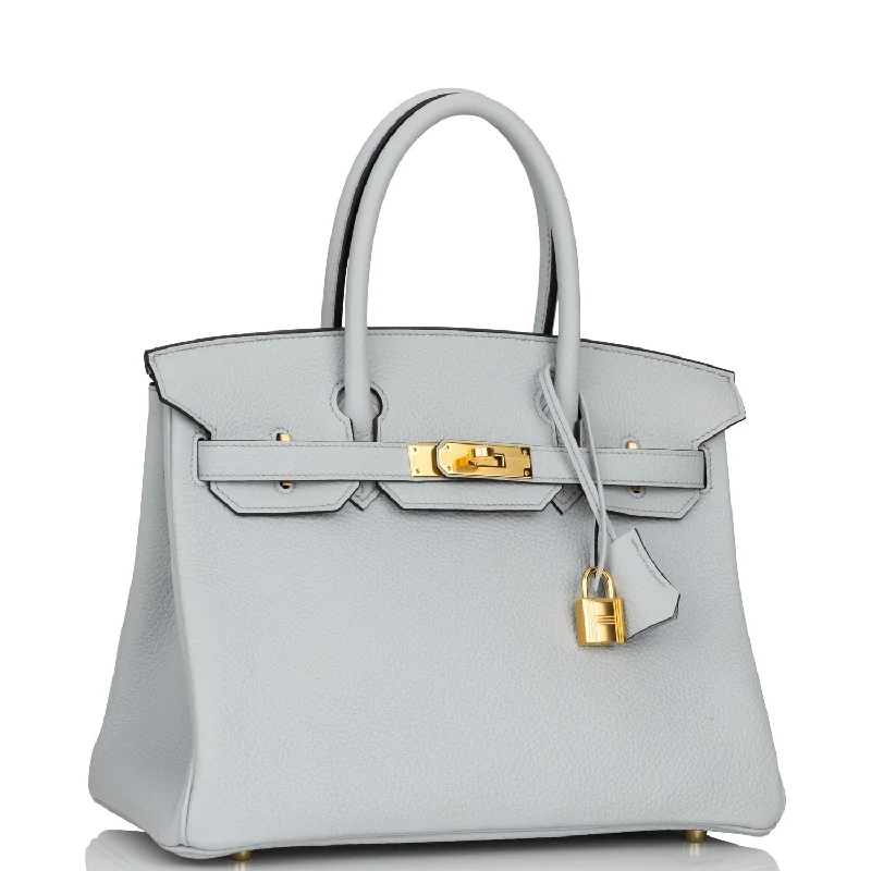 Hermes Birkin 30 Bleu Pale Clemence Gold Hardware