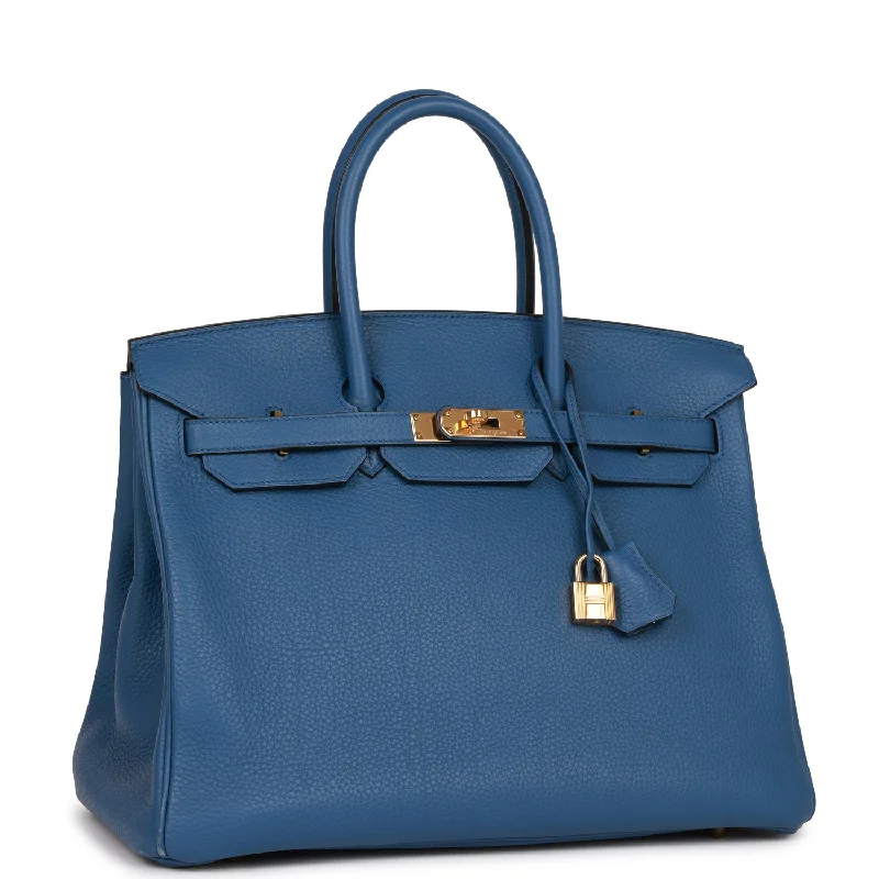 Hermes Birkin 35 Bleu Agate Togo Gold Hardware