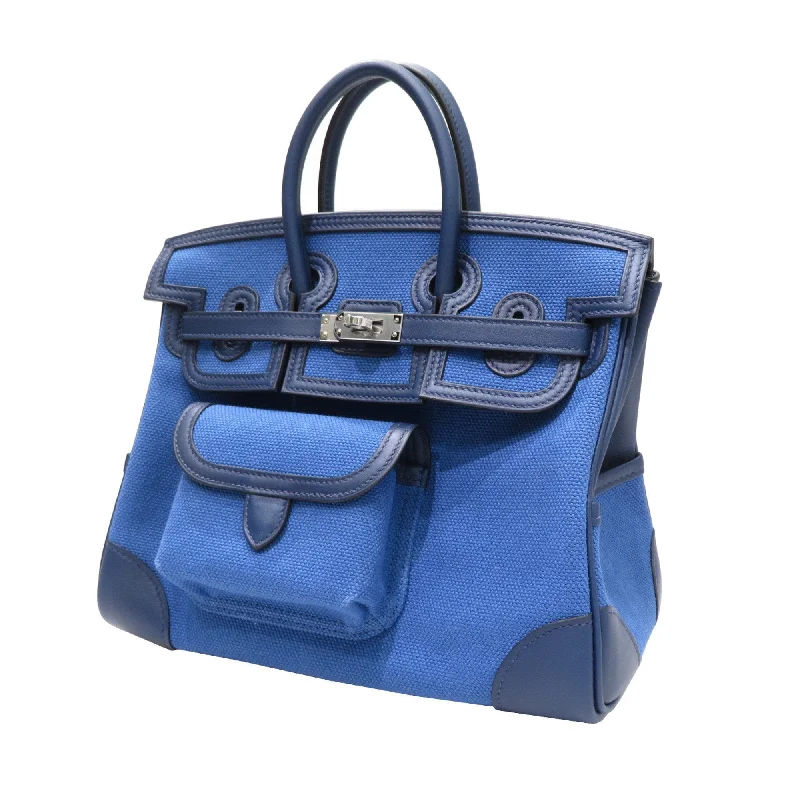 HERMES (Hermes) Birkin 25 Cargo Handbag Blue Edger SV Hardware Towargo Elan Swift U Engraved