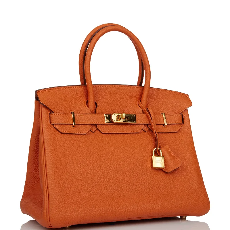 Hermes Birkin 30 Orange Clemence Gold Hardware