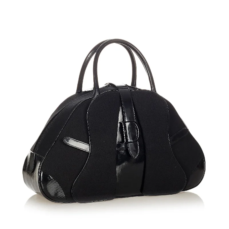 Christian Dior handbags with a back - pocket for quick storageDior Double Saddle Nylon Dome Bag (23599)