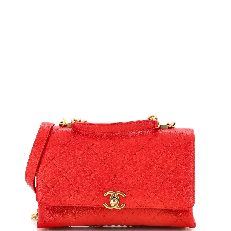 Chic Affinity Top Handle Bag Stitched Caviar Small