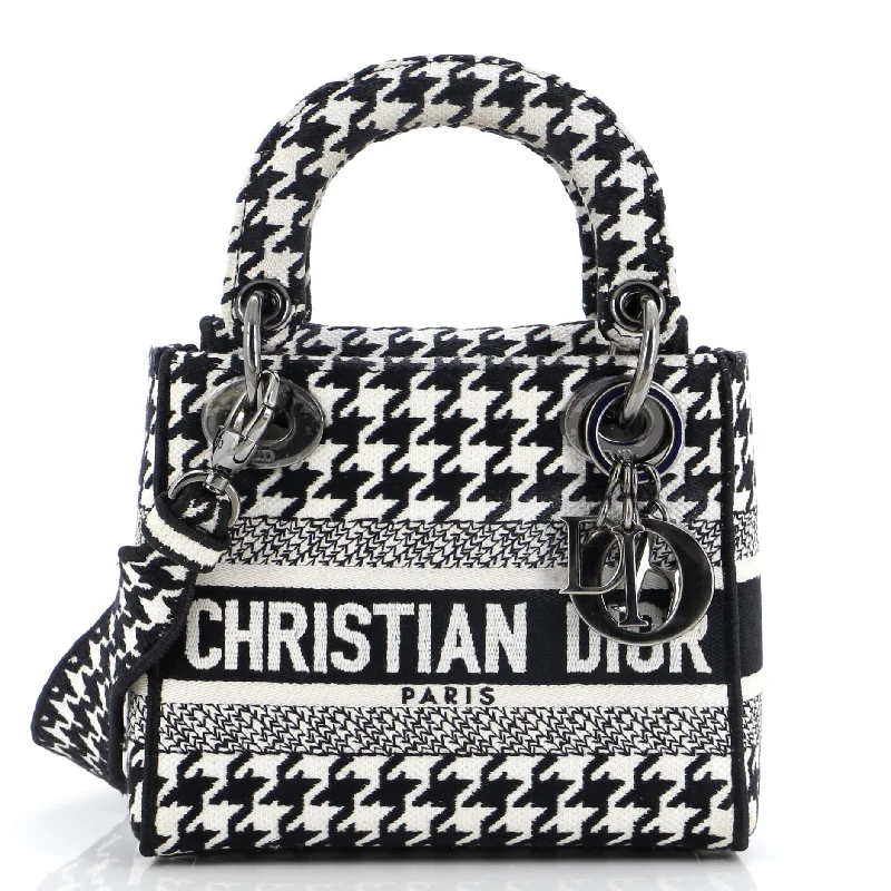 Lady D-Lite Bag Houndstooth Canvas Mini